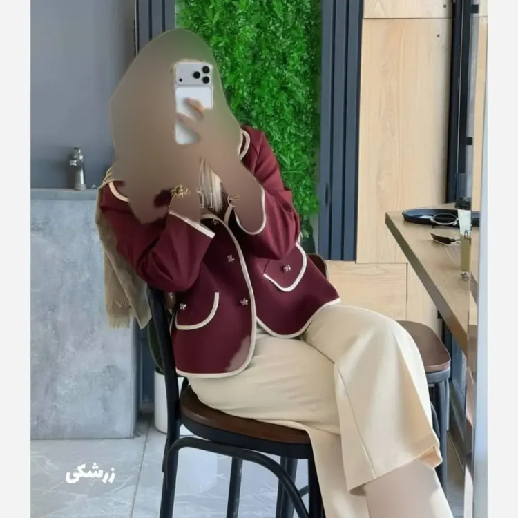 ست کت و شلوار زنانه پاییزه سوپرمازراتی پاپیون دار سایز 38 تا 46
