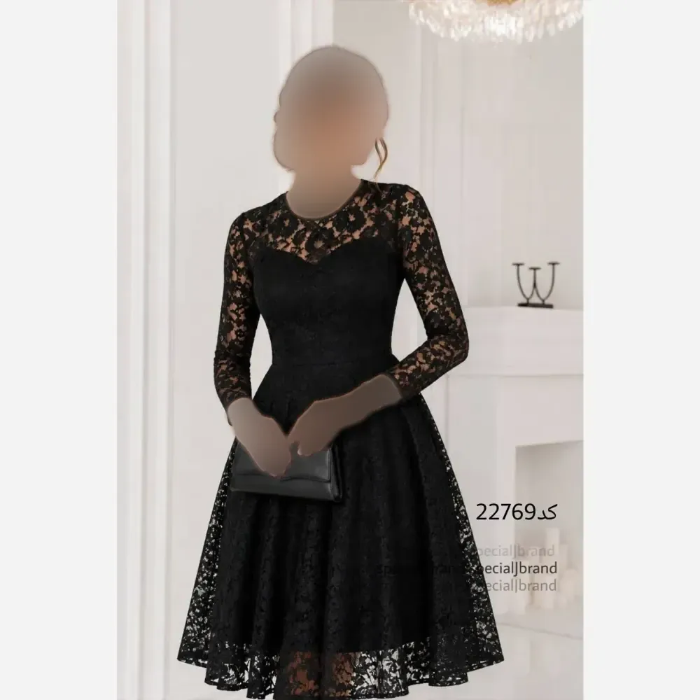 پیراهن عروسکی مجلسی زنانه دانتل برجسته زیپ دار