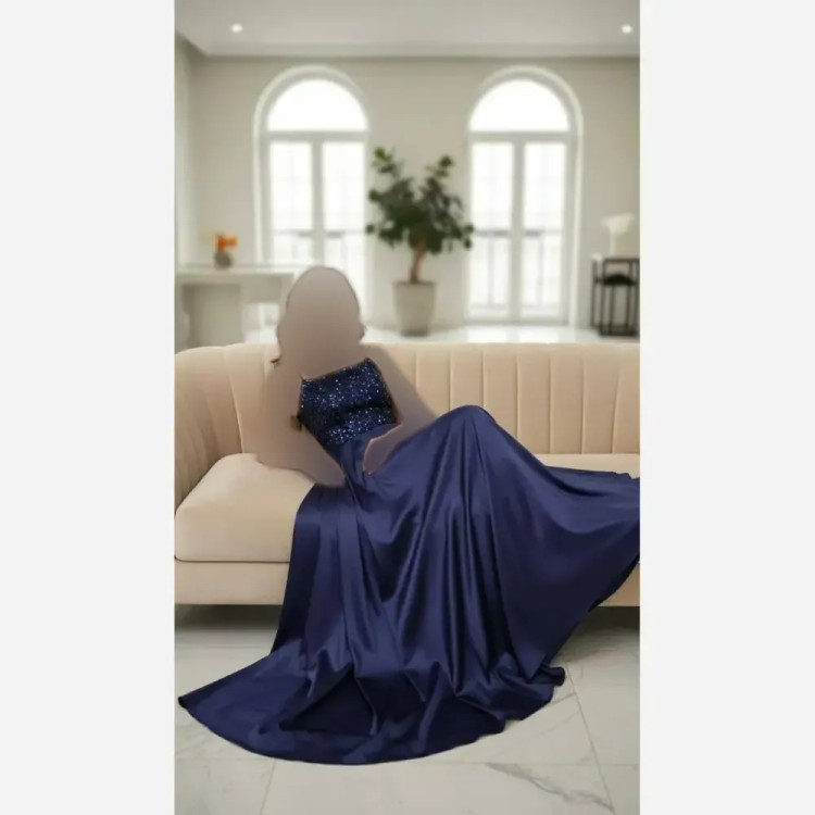 ماکسی مجلسی زنانه مدل آرمیتا ساتن آمریکایی و پولک مخمل مشکی نقره ای