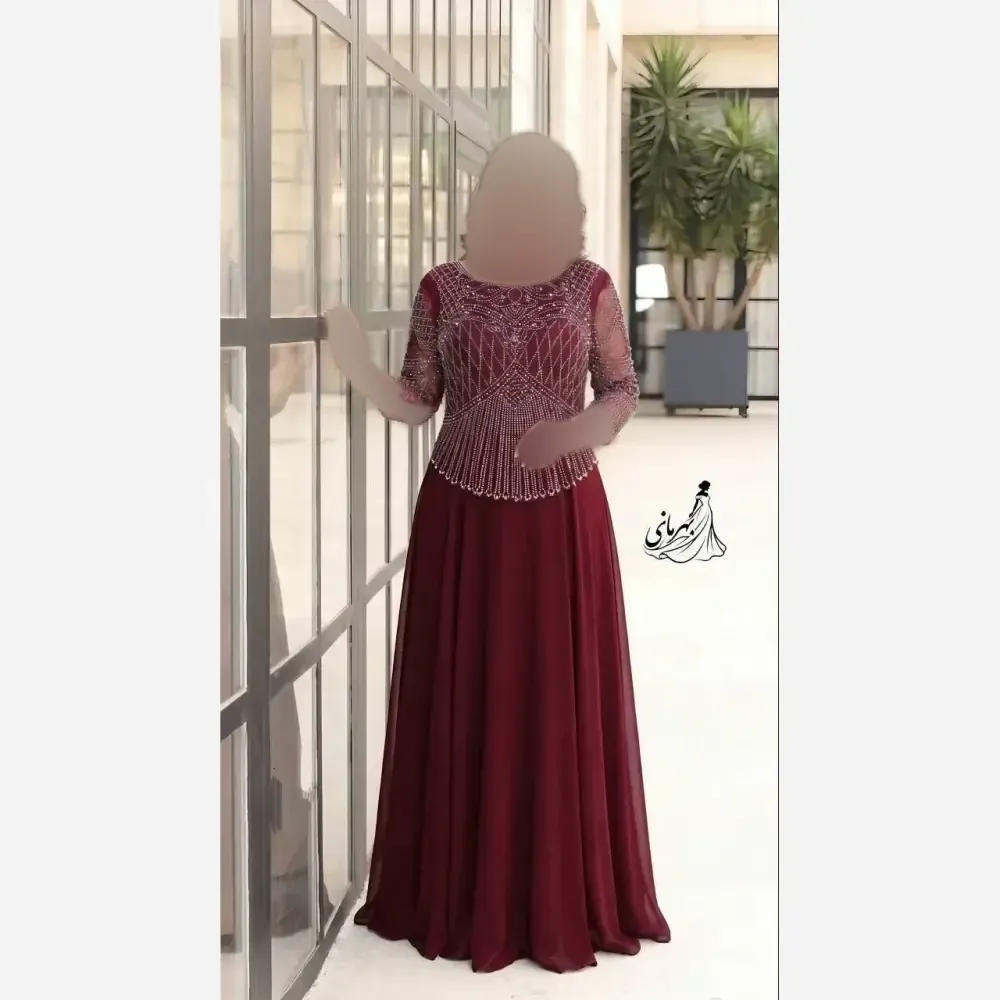ماکسی مجلسی زنانه سایز بزرگ حریر کاپدار لعیا