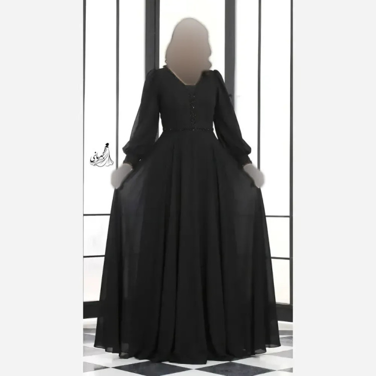 پیراهن مجلسی زنانه بانو سنگ دوزی شده کرپ حریر سایزبندی 48 تا 60