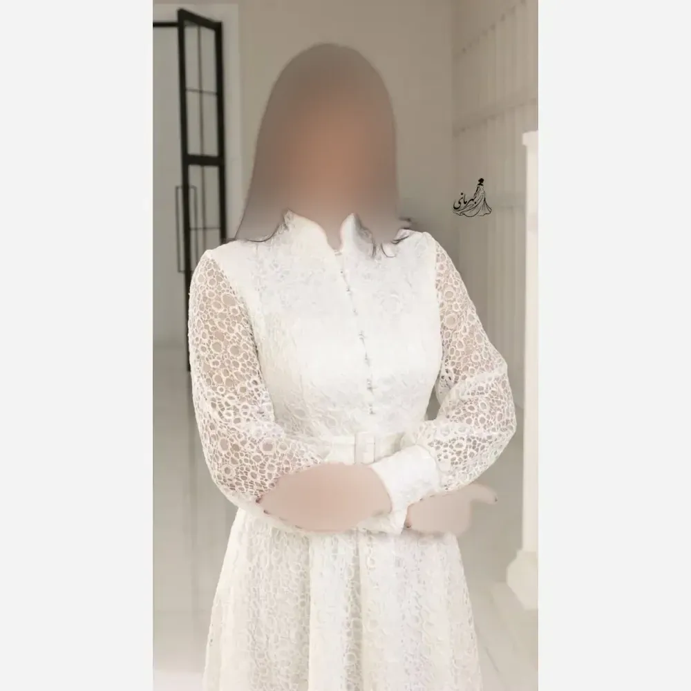 پیراهن میدی مجلسی زنانه دانتل قیطونی کاپدار با کمربند سایز 36 تا 48