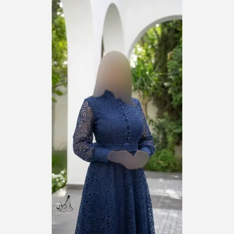 پیراهن میدی مجلسی زنانه دانتل قیطونی کاپدار با کمربند سایز 36 تا 48