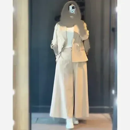 کت شلوار زنانه جنس لینن مدل سارا رنگ مشکی و سبز