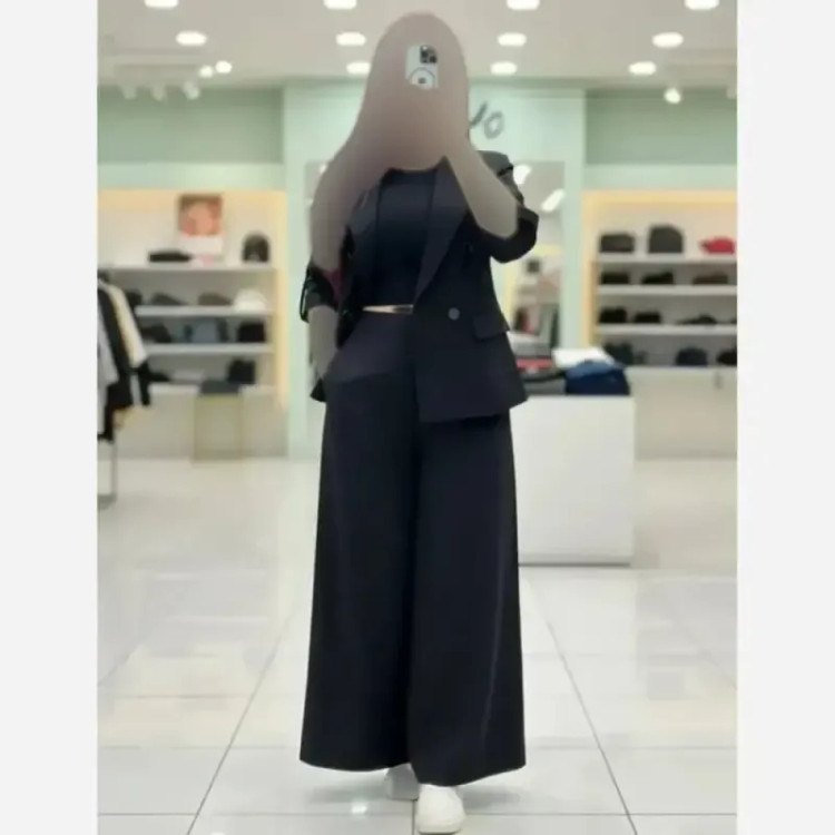 کت شلوار زنانه جنس لینن مدل سارا رنگ مشکی و سبز