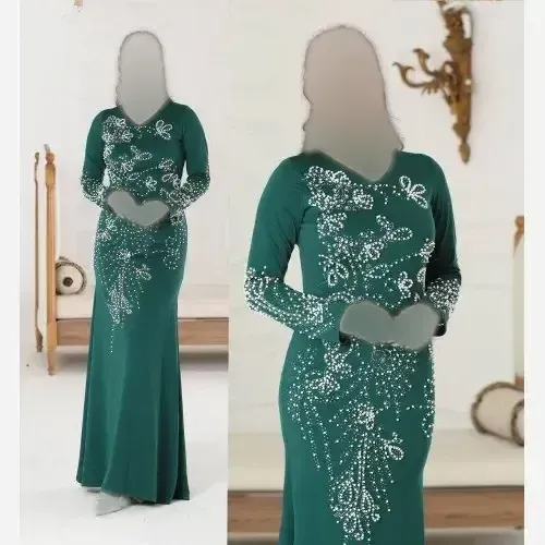 ماکسی مجلسی مدل خاطره قواصی گرم بالا مروارید پرچ شده سایز 38 تا 52 سرمه ای مشکی سبز