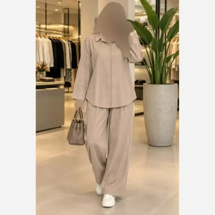 ست مانتو شلوار کراش فری سایز زنانه خنک و راحت در رنگبندی متنوع