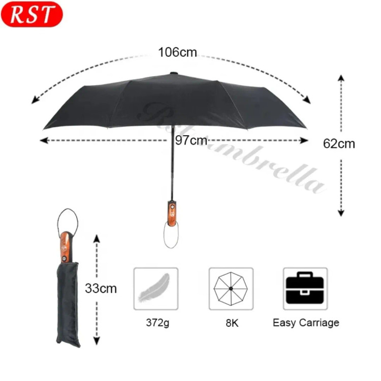 چتر اتوماتیک تاشو برند RST مدل هپی سوان ضد باد 8 فنر با کاور