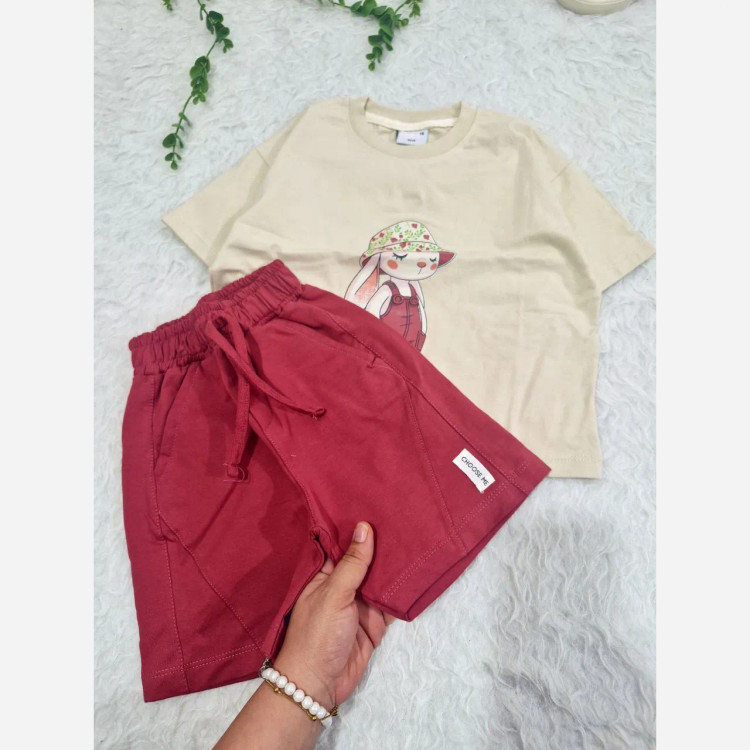 ست تیشرت شلوارک خرگوش دخترانه مدل بانی سایز 35 تا 50