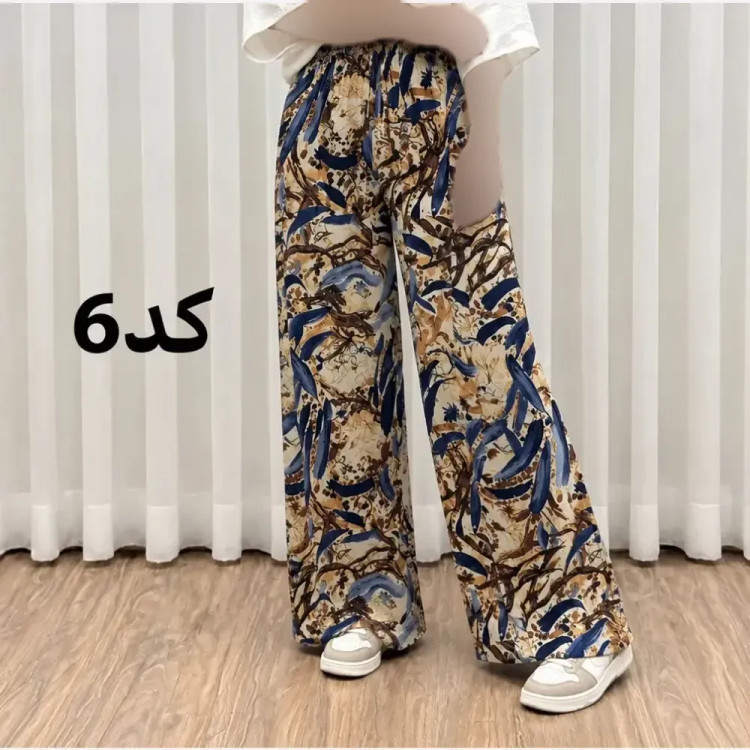 شلوار راحتی نخی پارچه خارجی فری سایز مناسب تا سایز 50