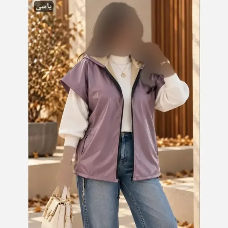 وست چرم زنانه کلاهدار مدل میشل جنس چرم تیرکمانی سایز فری 36 تا 48