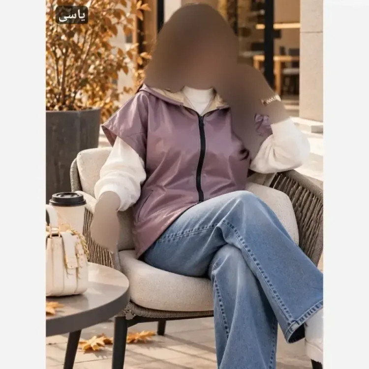 وست چرم زنانه کلاهدار مدل میشل جنس چرم تیرکمانی سایز فری 36 تا 48
