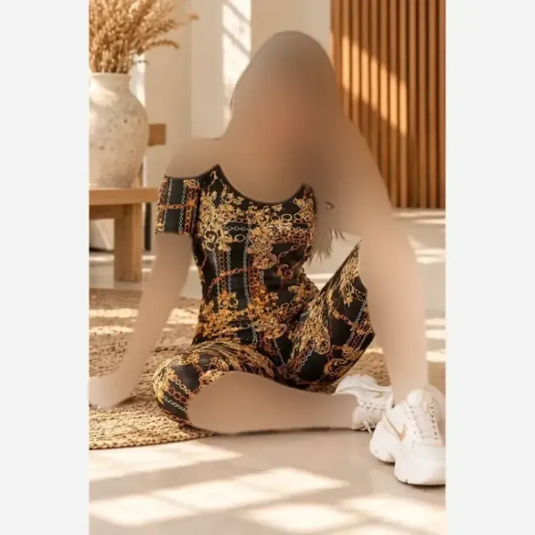 ست تاپ شلوارک زنانه ویسکوز فلامنت فول کش رنگ طلایی سایز فری 36 تا 50