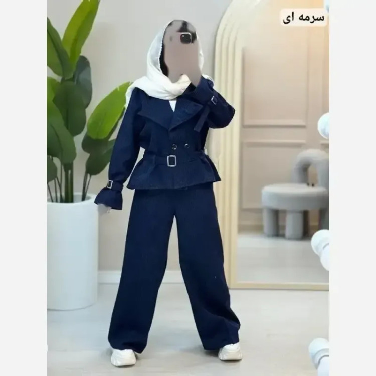 ست کت شلوار زنانه بارلین جنس پرشین دیپلمات رنگ بندی متنوع سایز 36 تا 46