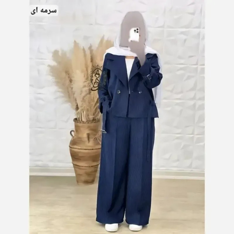 ست کت شلوار زنانه بارلین جنس پرشین دیپلمات رنگ بندی متنوع سایز 36 تا 46