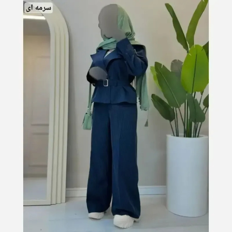 ست کت شلوار زنانه بارلین جنس پرشین دیپلمات رنگ بندی متنوع سایز 36 تا 46