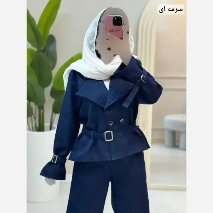ست کت شلوار زنانه بارلین جنس پرشین دیپلمات رنگ بندی متنوع سایز 36 تا 46