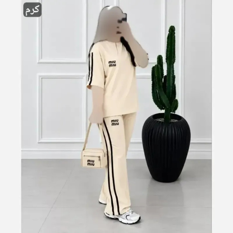 ست بلوز شلوار زنانه ویسکوز پنبه فول کش دو خط سایز 36 تا 46