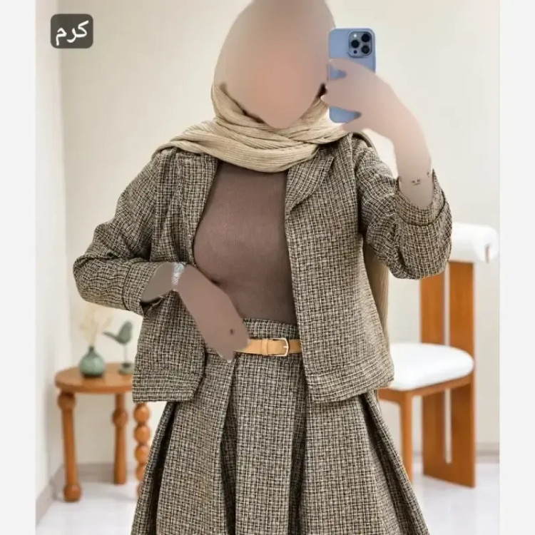 ست کت و دامن پاییزه ریما جنس گرم بالا رنگ بندی متنوع سایز 38 تا 44