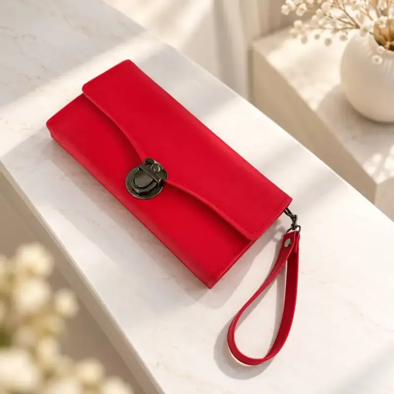 کیف پول زنانه پارچه ای نانسی قفل دار جیب دار