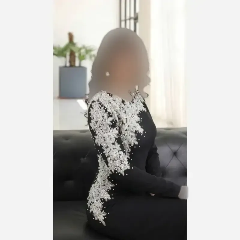 پیراهن مجلسی زنانه کاپدار بلند کرپ دالقیچ مشکی سایز بزرگ