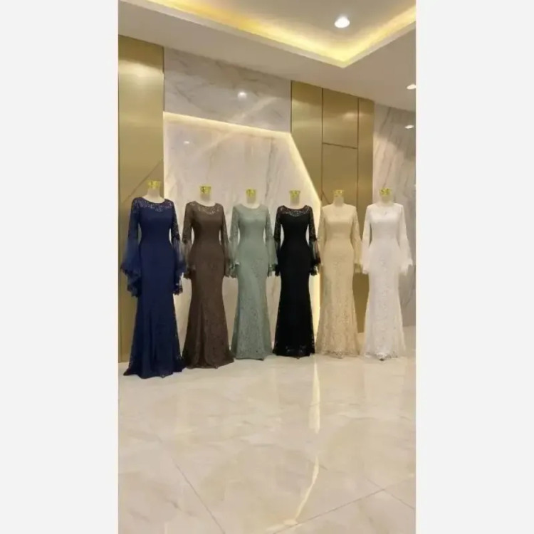 پیراهن مجلسی زنانه مدل کژال دانتل مخمل گیپور و تور کاپدار سایز 36 تا 48