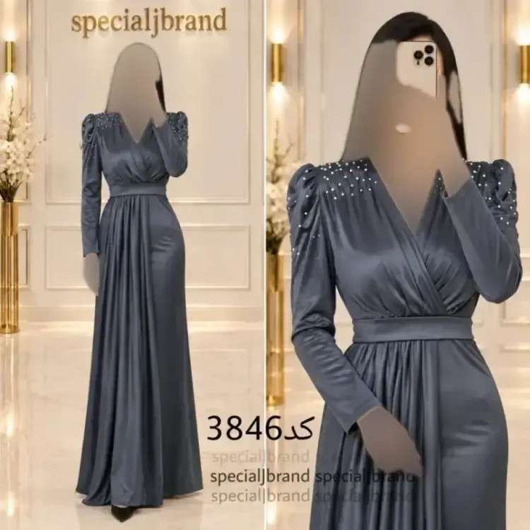 ماکسی مجلسی آرویدا مخمل مروارید پانچ شده