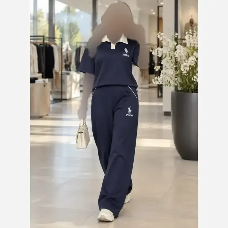 ست تیشرت شلوار زنانه بزیاق POLO فری سایز رنگی