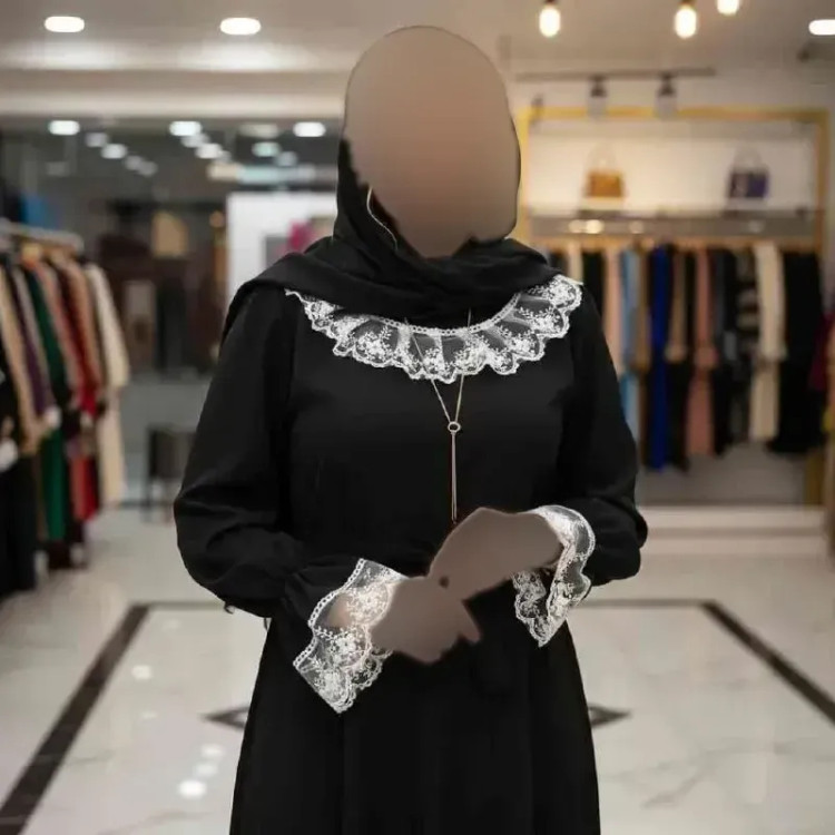پیراهن عبایی زنانه مدل محبوبه جنس الیزه رنگ مشکی