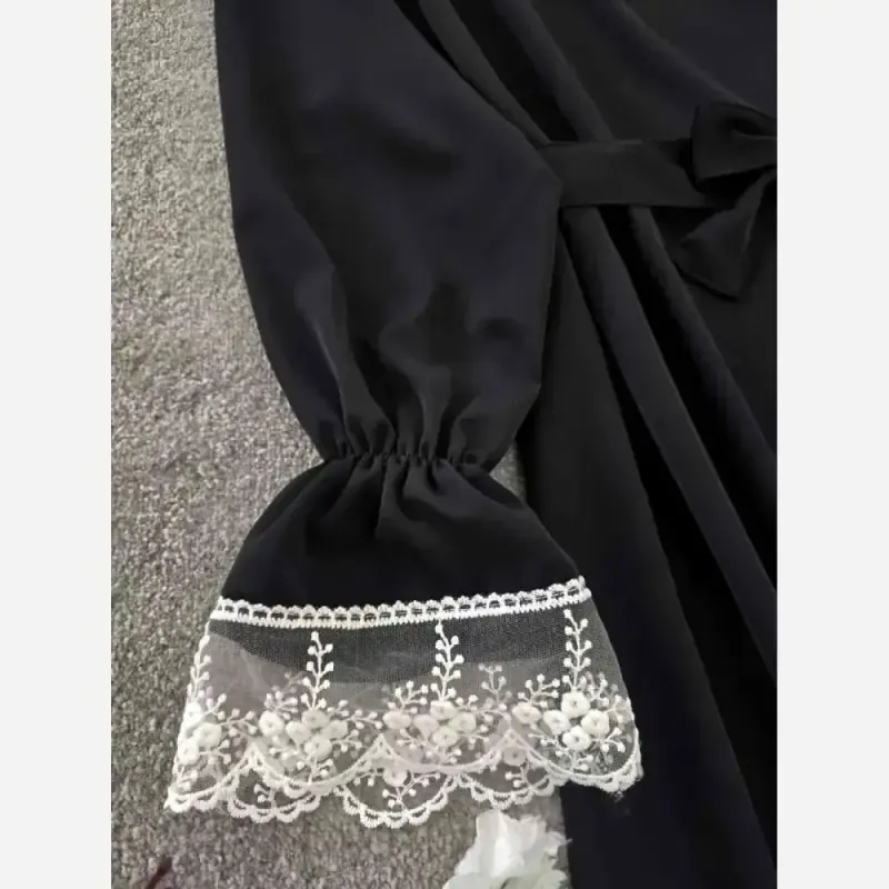 پیراهن عبایی زنانه مدل محبوبه جنس الیزه رنگ مشکی