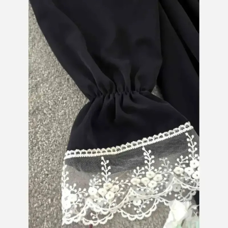 پیراهن عبایی زنانه مدل محبوبه جنس الیزه رنگ مشکی