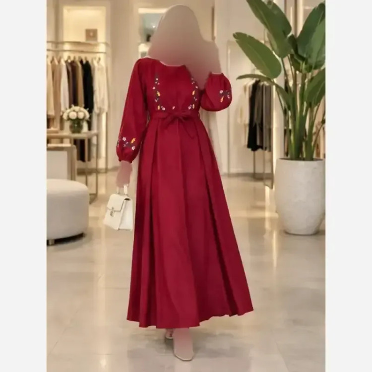 کفتان گلدوزی پاییزه مخمل کبریتی ریز فری سایز قد 136
