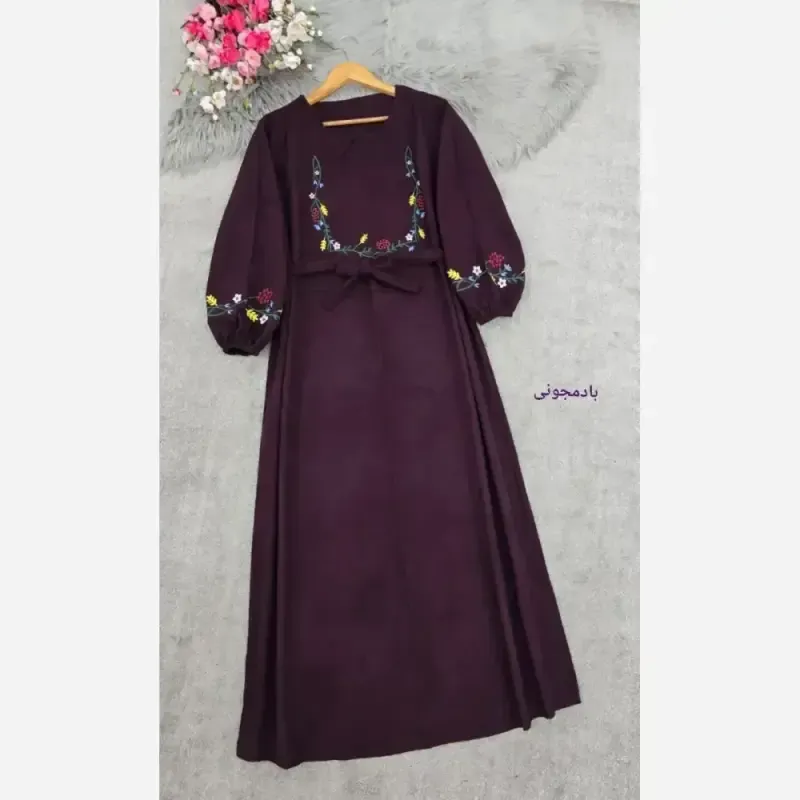 کفتان گلدوزی پاییزه مخمل کبریتی ریز فری سایز قد 136