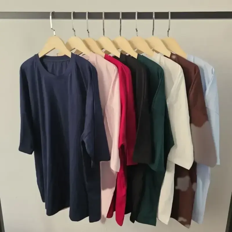 تیشرت اور لانگ ساده و بیسیک نخ پنبه فری سایز