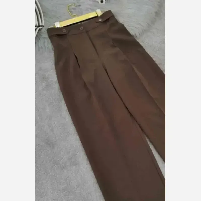 شلوار بگ زنانه مازراتی کمر پاگن دار قد 103 رنگ مشکی قهوه ای نسکافه ای سایز L XL XXL
