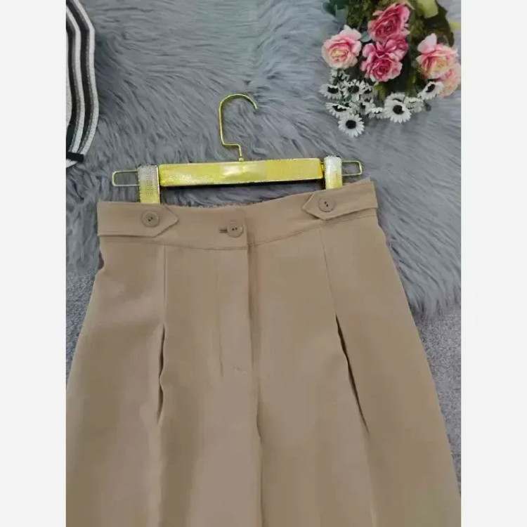 شلوار بگ زنانه مازراتی کمر پاگن دار قد 103 رنگ مشکی قهوه ای نسکافه ای سایز L XL XXL