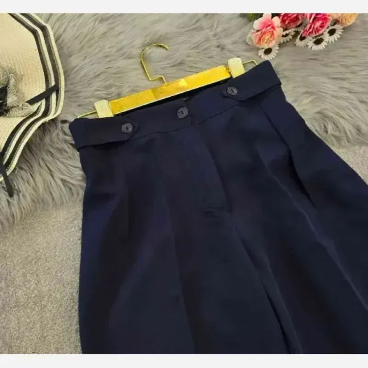 شلوار بگ زنانه مازراتی کمر پاگن دار قد 103 رنگ مشکی قهوه ای نسکافه ای سایز L XL XXL