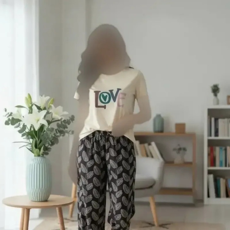 ست تیشرت باکسی و شورتک نخ پنبه درجه یک فری سایز