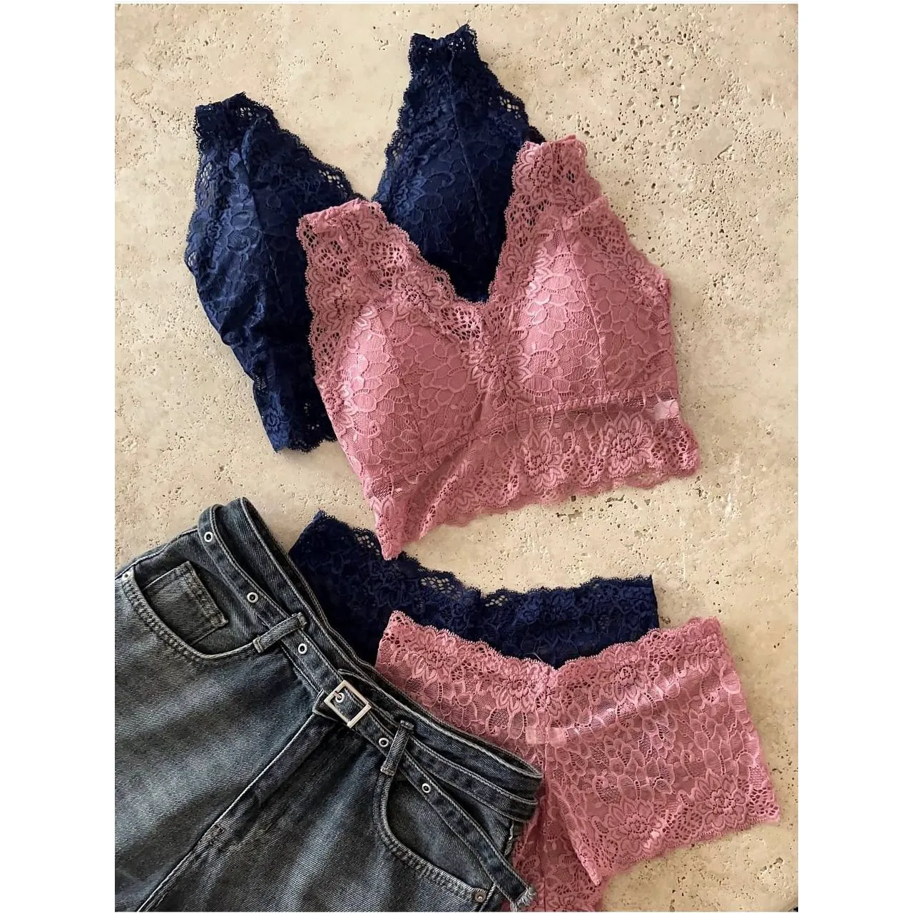 ست برالت و شورت دانتل زنانه فانتزی Aosirosr سایز 34 تا 40