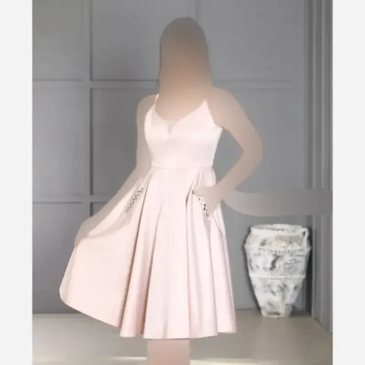 پیراهن مدل درسا ساتن آمریکایی جیب دار جواهر دوزی شده سایز 36 تا 44 رنگ سبز صورتی ابی