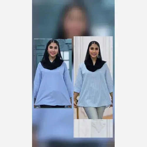 شومیز نخی ساده و دیپلمات یقه کوبایی زنانه فری سایز