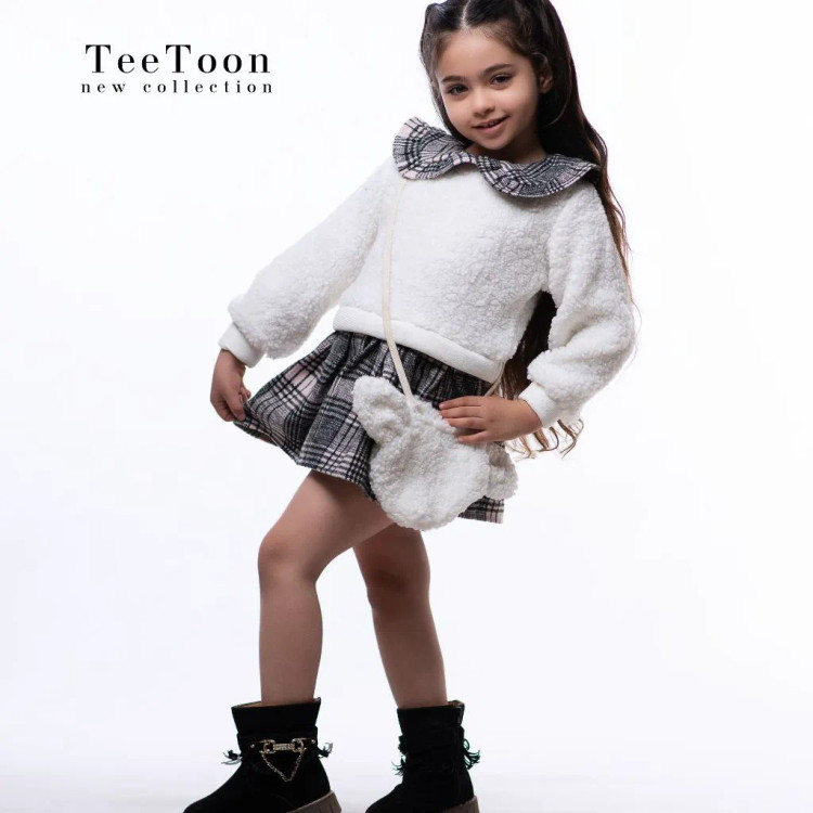 سارافون گرم تدی پشمی دخترانه پاییزه