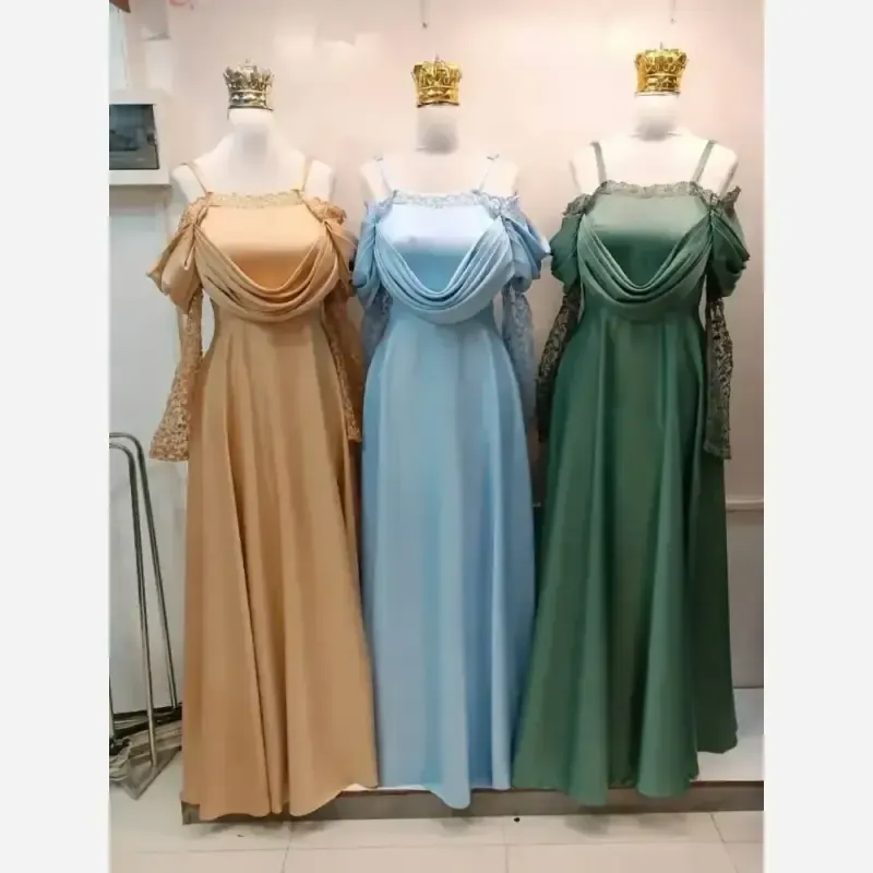 پیراهن بلند زنانه مدل پرنسا جنس ساتن زارا قد 150