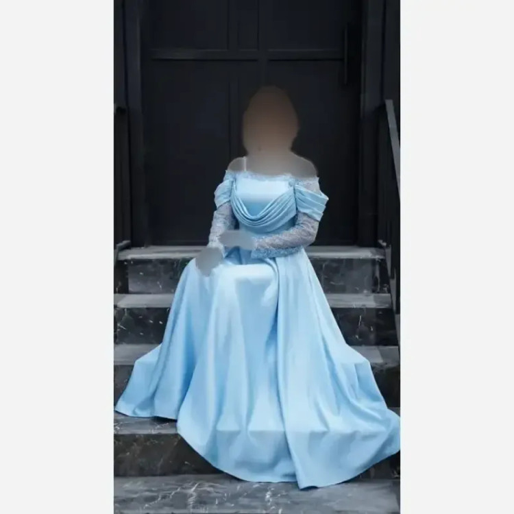پیراهن بلند زنانه مدل پرنسا جنس ساتن زارا قد 150