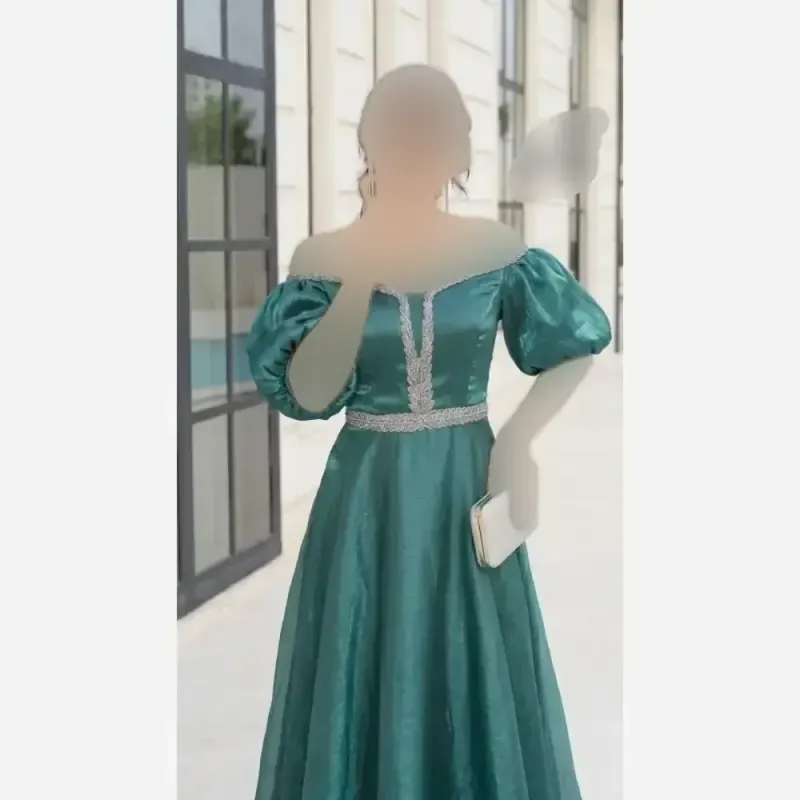 پیراهن مجلسی سیندرلا رنگ کله غازی سایز 36 38