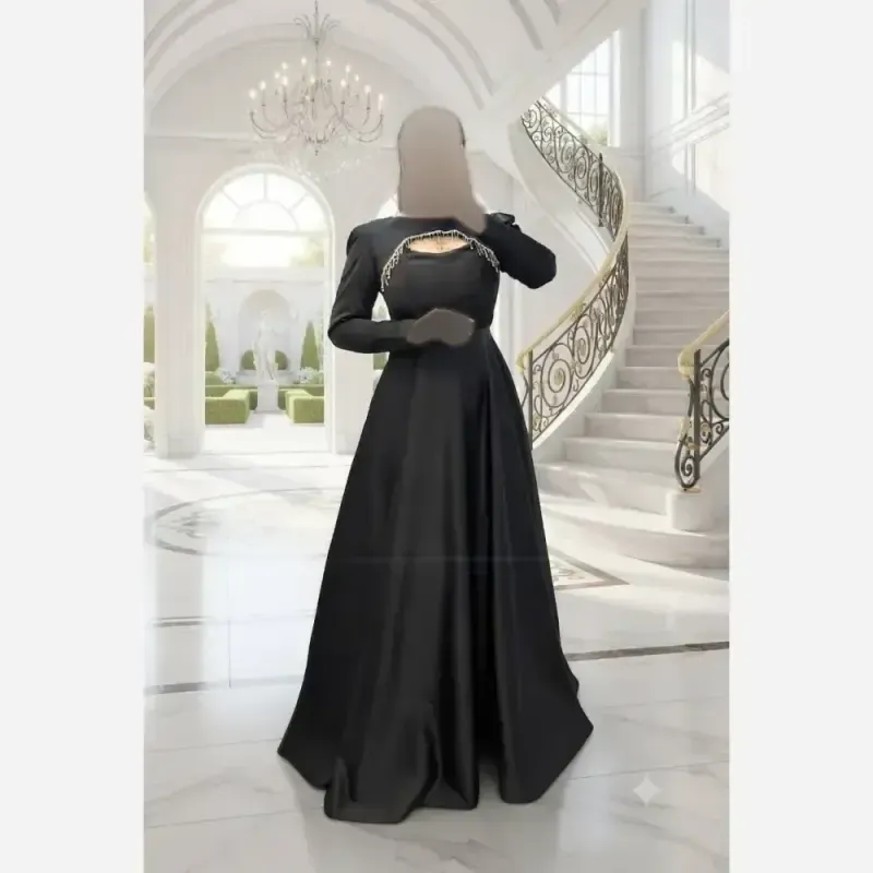 ماکسی خورشید ساتن آمریکایی درجه یک رنگ مشکی