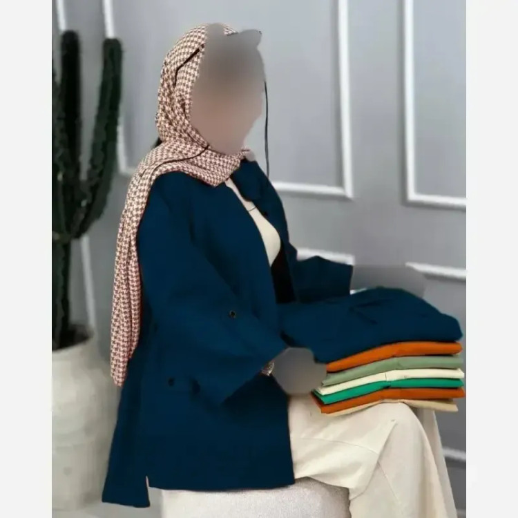 مانتو کرسپو کمرگت جیبدار زنانه فری سایز