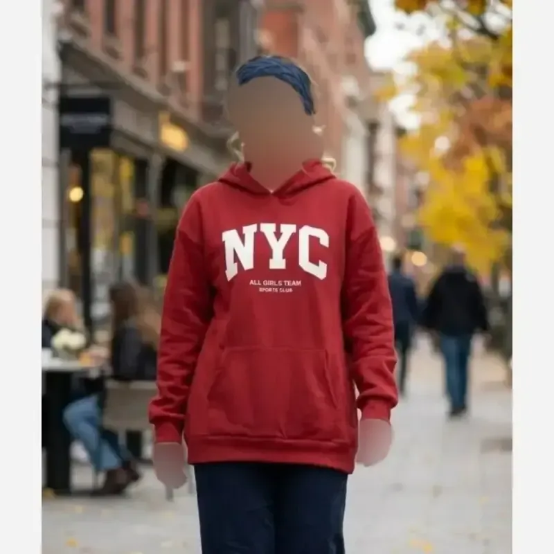 هودی لش NYC دورس پنبه سه نخ گرم بالا جیب کانگورویی رنگبندی متنوع سایز فری