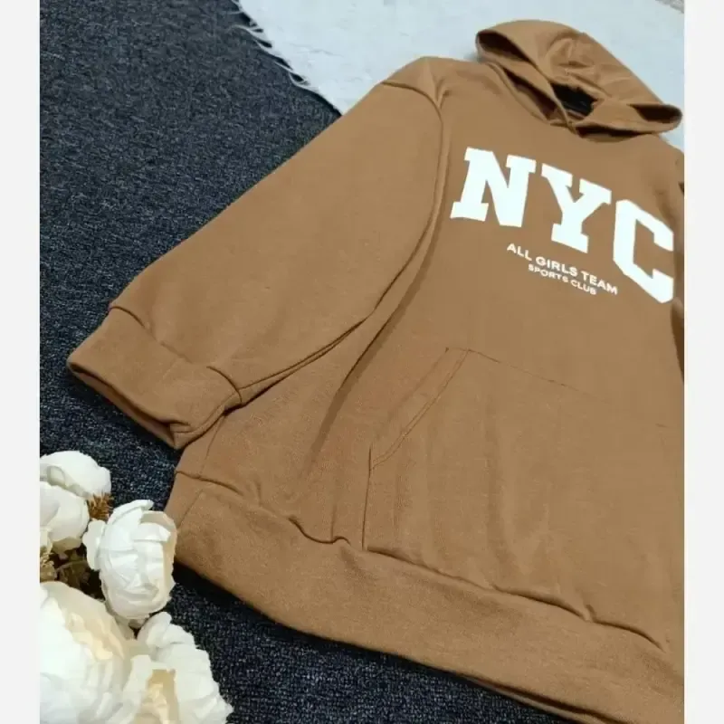 هودی لش NYC دورس پنبه سه نخ گرم بالا جیب کانگورویی رنگبندی متنوع سایز فری