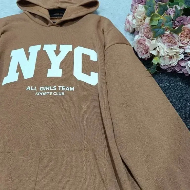 هودی لش NYC دورس پنبه سه نخ گرم بالا جیب کانگورویی رنگبندی متنوع سایز فری
